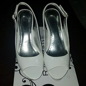 White Patent Slingback Stilettos